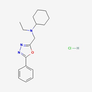 N-ethyl-N-[(5-phenyl-1,3,4-oxadiazol-2-yl)methyl]cyclohexanamine;hydrochloride