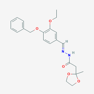 molecular formula C22H26N2O5 B421772 N'-{(E)-[4-(benzyloxy)-3-ethoxyphenyl]methylidene}-2-(2-methyl-1,3-dioxolan-2-yl)acetohydrazide 