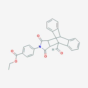 molecular formula C28H21NO5 B421774 Ethyl 4-(1-formyl-16,18-dioxo-17-azapentacyclo[6.6.5.0~2,7~.0~9,14~.0~15,19~]nonadeca-2,4,6,9,11,13-hexaen-17-yl)benzoate (non-preferred name) 