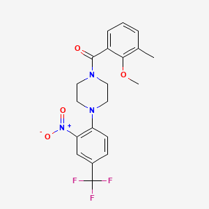 molecular formula C20H20F3N3O4 B4217748 1-(2-methoxy-3-methylbenzoyl)-4-[2-nitro-4-(trifluoromethyl)phenyl]piperazine 