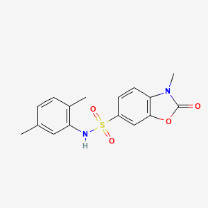 molecular formula C16H16N2O4S B4217749 N-(2,5-dimethylphenyl)-3-methyl-2-oxo-2,3-dihydro-1,3-benzoxazole-6-sulfonamide 