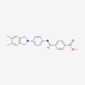 molecular formula C25H24N2O2 B421775 methyl 4-({[4-(5,6-dimethyl-1,3-dihydro-2H-isoindol-2-yl)phenyl]imino}methyl)benzoate 