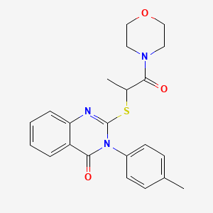 molecular formula C22H23N3O3S B4217758 2-{[1-methyl-2-(4-morpholinyl)-2-oxoethyl]thio}-3-(4-methylphenyl)-4(3H)-quinazolinone 