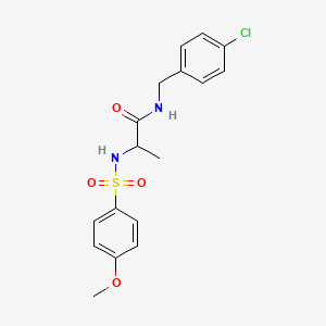 molecular formula C17H19ClN2O4S B4217762 N-[(4-chlorophenyl)methyl]-2-[(4-methoxyphenyl)sulfonylamino]propanamide 