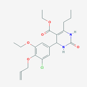 molecular formula C21H27ClN2O5 B4217832 ethyl 4-[4-(allyloxy)-3-chloro-5-ethoxyphenyl]-2-oxo-6-propyl-1,2,3,4-tetrahydro-5-pyrimidinecarboxylate 