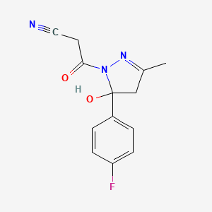 3-[5-(4-fluorophenyl)-5-hydroxy-3-methyl-4H-pyrazol-1-yl]-3-oxopropanenitrile