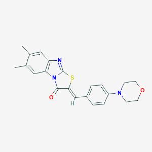 molecular formula C22H21N3O2S B421785 6,7-dimethyl-2-[4-(4-morpholinyl)benzylidene][1,3]thiazolo[3,2-a]benzimidazol-3(2H)-one 