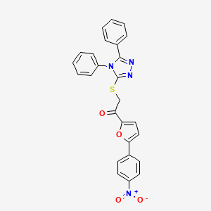 molecular formula C26H18N4O4S B4217862 2-[(4,5-DIPHENYL-4H-1,2,4-TRIAZOL-3-YL)SULFANYL]-1-[5-(4-NITROPHENYL)FURAN-2-YL]ETHAN-1-ONE 