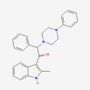 molecular formula C27H27N3O B4217906 1-(2-methyl-1H-indol-3-yl)-2-phenyl-2-(4-phenylpiperazin-1-yl)ethanone 