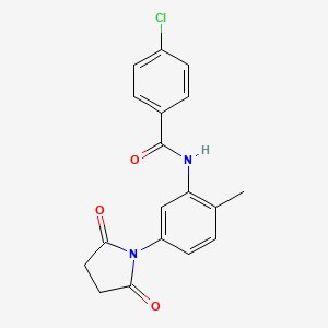 molecular formula C18H15ClN2O3 B4217915 4-chloro-N-[5-(2,5-dioxopyrrolidin-1-yl)-2-methylphenyl]benzamide 