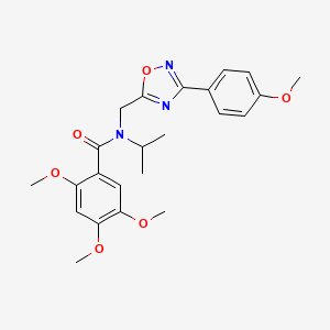 molecular formula C23H27N3O6 B4217922 2,4,5-trimethoxy-N-{[3-(4-methoxyphenyl)-1,2,4-oxadiazol-5-yl]methyl}-N-(propan-2-yl)benzamide 