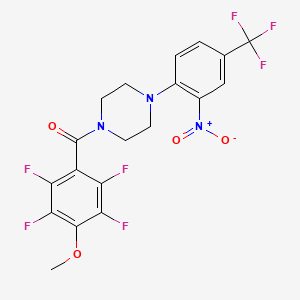 molecular formula C19H14F7N3O4 B4217923 1-[2-nitro-4-(trifluoromethyl)phenyl]-4-(2,3,5,6-tetrafluoro-4-methoxybenzoyl)piperazine 