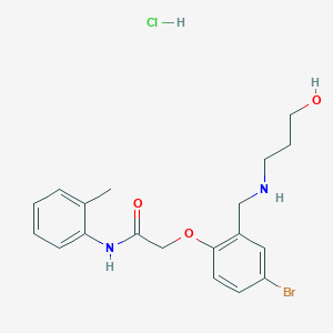 molecular formula C19H24BrClN2O3 B4217932 2-(4-bromo-2-{[(3-hydroxypropyl)amino]methyl}phenoxy)-N-(2-methylphenyl)acetamide hydrochloride 