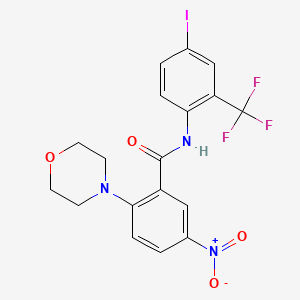 molecular formula C18H15F3IN3O4 B4217974 N-[4-iodo-2-(trifluoromethyl)phenyl]-2-(4-morpholinyl)-5-nitrobenzamide 