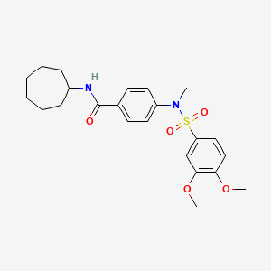 N-cycloheptyl-4-[[(3,4-dimethoxyphenyl)sulfonyl](methyl)amino]benzamide