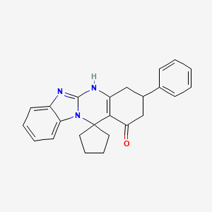 molecular formula C24H23N3O B4218032 3-phenyl-3,4-dihydro-2H-spiro[benzimidazo[2,1-b]quinazoline-12,1'-cyclopentan]-1(5H)-one 