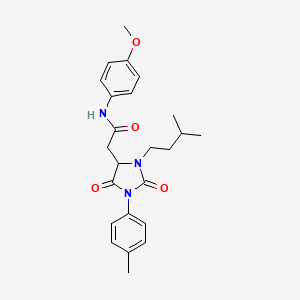 molecular formula C24H29N3O4 B4218044 N-(4-methoxyphenyl)-2-[3-(3-methylbutyl)-1-(4-methylphenyl)-2,5-dioxo-4-imidazolidinyl]acetamide 