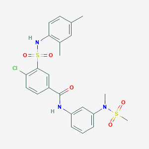 molecular formula C23H24ClN3O5S2 B4218069 4-chloro-3-{[(2,4-dimethylphenyl)amino]sulfonyl}-N-{3-[methyl(methylsulfonyl)amino]phenyl}benzamide 