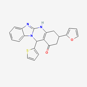 3-(2-furyl)-12-(2-thienyl)-3,4,5,12-tetrahydrobenzimidazo[2,1-b]quinazolin-1(2H)-one