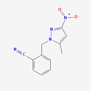 molecular formula C12H10N4O2 B4218117 2-[(5-Methyl-3-nitropyrazol-1-yl)methyl]benzonitrile 