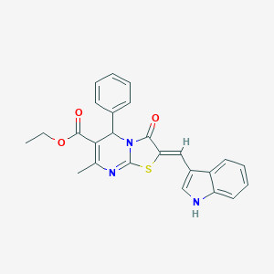 molecular formula C25H21N3O3S B421812 ethyl (2Z)-2-(1H-indol-3-ylmethylidene)-7-methyl-3-oxo-5-phenyl-5H-[1,3]thiazolo[3,2-a]pyrimidine-6-carboxylate CAS No. 327055-14-1