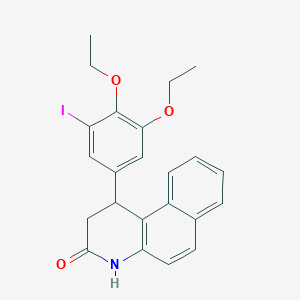 molecular formula C23H22INO3 B4218122 1-(3,4-diethoxy-5-iodophenyl)-1,4-dihydrobenzo[f]quinolin-3(2H)-one 