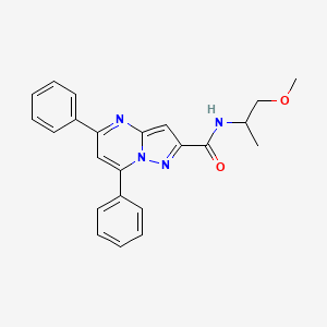 molecular formula C23H22N4O2 B4218134 N-(1-methoxypropan-2-yl)-5,7-diphenylpyrazolo[1,5-a]pyrimidine-2-carboxamide 