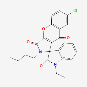 molecular formula C24H21ClN2O4 B4218139 2-butyl-7-chloro-1'-ethyl-2H-spiro[chromeno[2,3-c]pyrrole-1,3'-indole]-2',3,9(1'H)-trione 