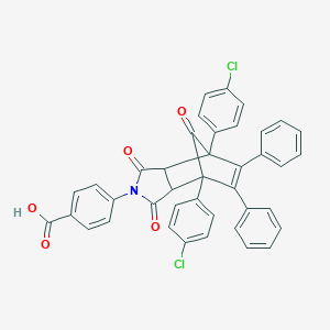molecular formula C40H25Cl2NO5 B421814 4-[1,7-Bis(4-chlorophenyl)-3,5,10-trioxo-8,9-diphenyl-4-azatricyclo[5.2.1.02,6]dec-8-en-4-yl]benzoic acid 