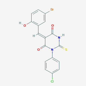 molecular formula C17H10BrClN2O3S B421815 5-(5-bromo-2-hydroxybenzylidene)-1-(4-chlorophenyl)-2-thioxodihydro-4,6(1H,5H)-pyrimidinedione 