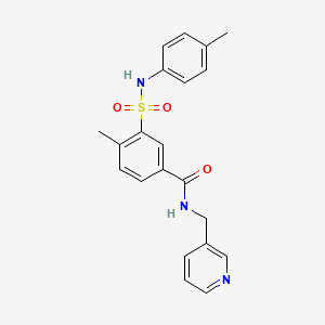 molecular formula C21H21N3O3S B4218153 4-methyl-3-{[(4-methylphenyl)amino]sulfonyl}-N-(3-pyridinylmethyl)benzamide 