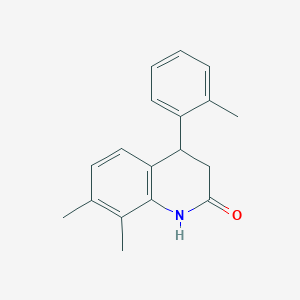 molecular formula C18H19NO B4218161 7,8-dimethyl-4-(2-methylphenyl)-3,4-dihydroquinolin-2(1H)-one 