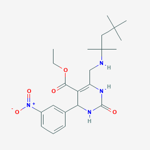 molecular formula C22H32N4O5 B4218175 ethyl 4-(3-nitrophenyl)-2-oxo-6-{[(1,1,3,3-tetramethylbutyl)amino]methyl}-1,2,3,4-tetrahydro-5-pyrimidinecarboxylate 