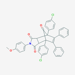 molecular formula C40H27Cl2NO4 B421818 1,7-Bis(4-chlorophenyl)-4-(4-methoxyphenyl)-8,9-diphenyl-4-azatricyclo[5.2.1.0~2,6~]dec-8-ene-3,5,10-trione 