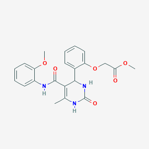 molecular formula C22H23N3O6 B4218182 methyl [2-(5-{[(2-methoxyphenyl)amino]carbonyl}-6-methyl-2-oxo-1,2,3,4-tetrahydro-4-pyrimidinyl)phenoxy]acetate 