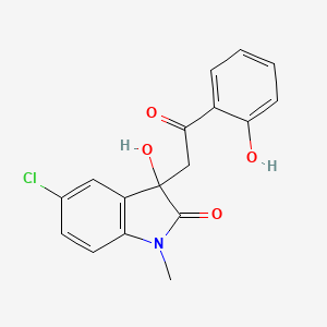 molecular formula C17H14ClNO4 B4218198 5-chloro-3-hydroxy-3-[2-(2-hydroxyphenyl)-2-oxoethyl]-1-methyl-1,3-dihydro-2H-indol-2-one 