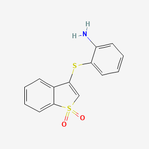 molecular formula C14H11NO2S2 B4218211 2-[(1,1-dioxido-1-benzothien-3-yl)thio]aniline 