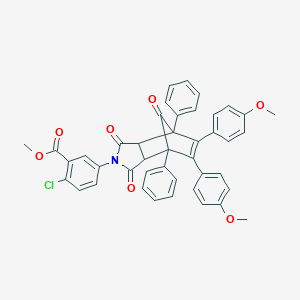 molecular formula C43H32ClNO7 B421822 Methyl 5-[8,9-bis(4-methoxyphenyl)-3,5,10-trioxo-1,7-diphenyl-4-azatricyclo[5.2.1.0~2,6~]dec-8-en-4-yl]-2-chlorobenzoate 