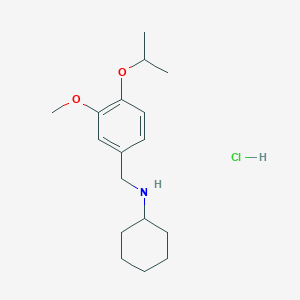 molecular formula C17H28ClNO2 B4218223 N-[(3-methoxy-4-propan-2-yloxyphenyl)methyl]cyclohexanamine;hydrochloride 