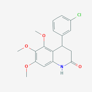 4-(3-CHLOROPHENYL)-5,6,7-TRIMETHOXY-1,2,3,4-TETRAHYDROQUINOLIN-2-ONE