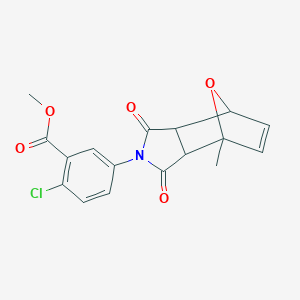 molecular formula C17H14ClNO5 B421823 methyl 2-chloro-5-(4-methyl-1,3-dioxo-1,3,3a,4,7,7a-hexahydro-2H-4,7-epoxyisoindol-2-yl)benzoate 