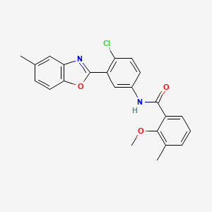 molecular formula C23H19ClN2O3 B4218259 N-[4-chloro-3-(5-methyl-1,3-benzoxazol-2-yl)phenyl]-2-methoxy-3-methylbenzamide 