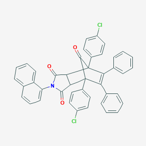 molecular formula C43H27Cl2NO3 B421826 1,7-Bis(4-chlorophenyl)-4-(1-naphthyl)-8,9-diphenyl-4-azatricyclo[5.2.1.0~2,6~]dec-8-ene-3,5,10-trione 