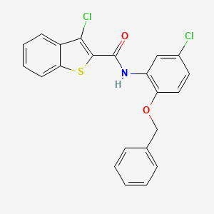 molecular formula C22H15Cl2NO2S B4218271 N-[2-(benzyloxy)-5-chlorophenyl]-3-chloro-1-benzothiophene-2-carboxamide 