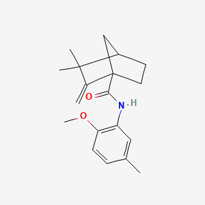 molecular formula C19H25NO2 B4218279 N-(2-methoxy-5-methylphenyl)-3,3-dimethyl-2-methylenebicyclo[2.2.1]heptane-1-carboxamide 