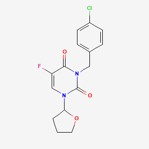 molecular formula C15H14ClFN2O3 B4218283 3-(4-chlorobenzyl)-5-fluoro-1-(tetrahydro-2-furanyl)-2,4(1H,3H)-pyrimidinedione 