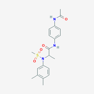 molecular formula C20H25N3O4S B4218294 N~1~-[4-(acetylamino)phenyl]-N~2~-(3,4-dimethylphenyl)-N~2~-(methylsulfonyl)alaninamide 