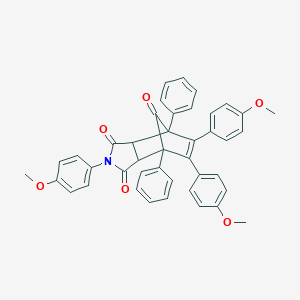 molecular formula C42H33NO6 B421830 4,8,9-Tris(4-methoxyphenyl)-1,7-diphenyl-4-azatricyclo[5.2.1.02,6]dec-8-ene-3,5,10-trione 