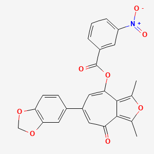 molecular formula C25H17NO8 B4218300 6-(1,3-benzodioxol-5-yl)-1,3-dimethyl-4-oxo-4H-cyclohepta[c]furan-8-yl 3-nitrobenzoate 