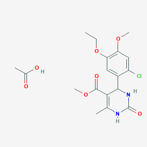 acetic acid;methyl 4-(2-chloro-5-ethoxy-4-methoxyphenyl)-6-methyl-2-oxo-3,4-dihydro-1H-pyrimidine-5-carboxylate